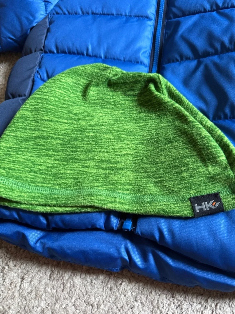 Hawke & Co Blue Jacket with Green Trim and Matching Beanie - Size 4T